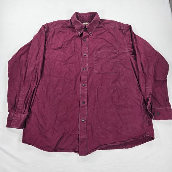 Ariat Long Sleeve Burgundy Button Up Western Work Shirt Men's Size XL - Picture 1 of 8